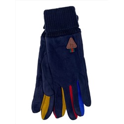 Женские демисезонные перчатки из велюра, цвет синий