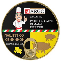 Паштет со свининой и шампиньонами ARGO Pate’ dello chef в жестебанке с ключом easy open 250 гр.