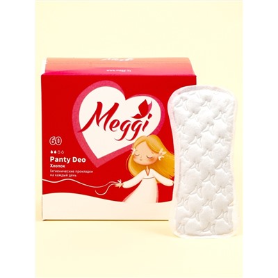 MEG 4863 Прокладки гигиенические ежедневные  MEGGI Panty Хлопок 60шт