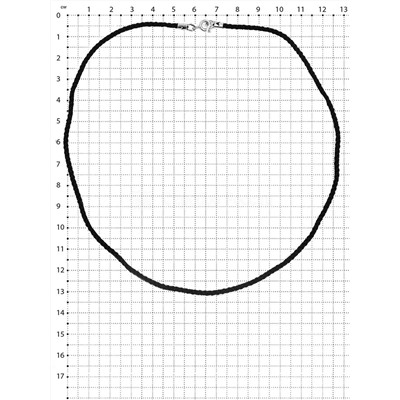 Шнурок текстильный плетёный с замком из родированного серебра 925 пробы Ш-01р