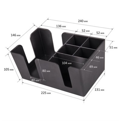 Подставка-органайзер барная (шесть отделений) для салфетки, сахара, размешивателей, зубочисток, трубочек, ложечек, LAIMA, 608100