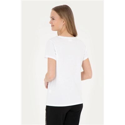 Женская белая футболка с круглым вырезом Неожиданная скидка в корзине