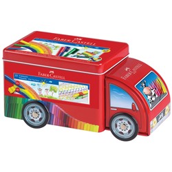 Набор для рисования Faber-Castell "Connector Truck" 33 фломастера+10 клипс, металлическая коробка