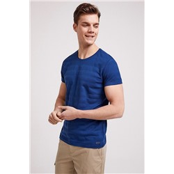 Мужская футболка Baines с круглым вырезом темно-синяя 202 LCM 242053