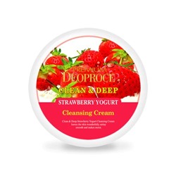 DEOPROCE PREMIUM CLEAN & DEEP STRAWBERRY YOGURT CLEANSING CREAM Очищающий крем для лица с экстрактом клубники 300г