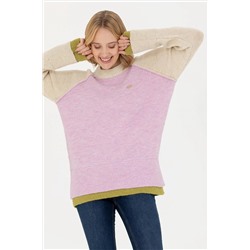 Женский сиреневый свитер с круглым вырезом Неожиданная скидка в корзине