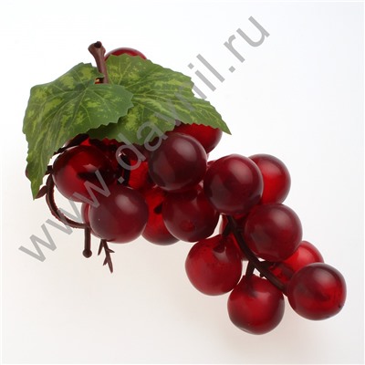 Муляж гроздь виноградная 24 см 60 ягод красная