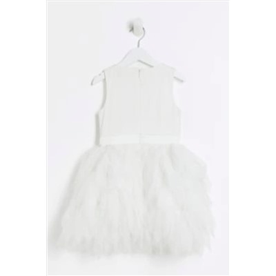 River Island Girls Mesh Frill Dress