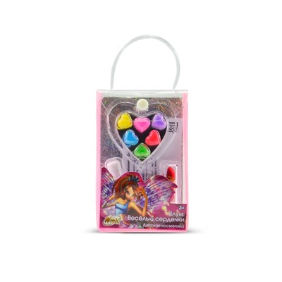 Winx Набор детской косметики "Блум: Весёлые сердечки" (блеск, лак, кисточка, помада, в сум.)