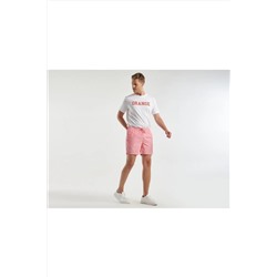 Мужские розовые шорты для плавания с эластичной резинкой на талии и задним карманом, розовые
