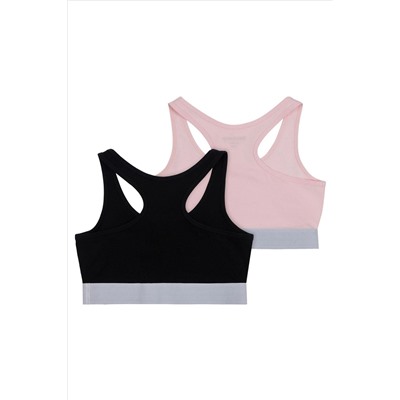 Juicy Couture Girls Black/Pink Crop Top 2 Pack