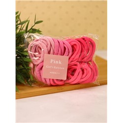 Набор резинок для волос "Rainbow", pink, 50 шт. в наборе