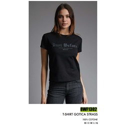 8WF1302 T SHIRT GOTICA STRASS