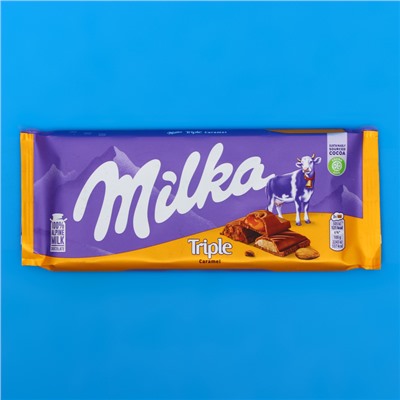 Шоколад Milka Triple Caramel, 90 г