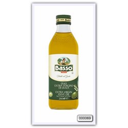 Масло оливковое нерафинированное высшего качества Basso extra virgin olive oil 250 мл