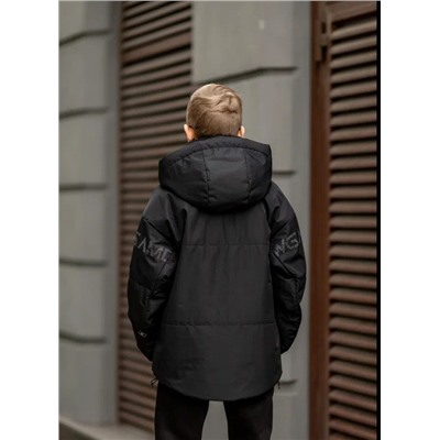 546-23в Куртка (бомбер) для мальчика "Керо", черный