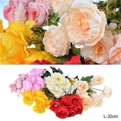 Цветок искусственный Роза 32 см / WH-8 /уп 2/200/600/