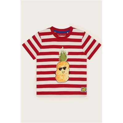 Monsoon Red Pineapple Stripe T-Shirt