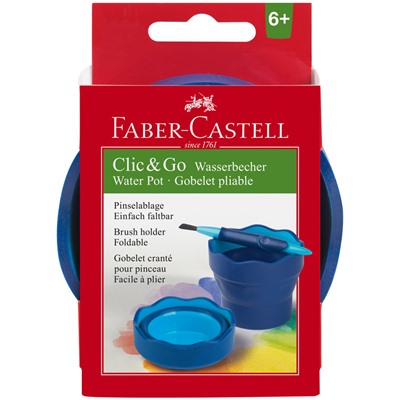 1шт Стакан для воды Faber-Castell "Clic&Go", синий