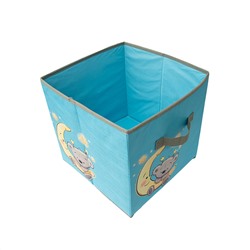 Короб-кубик для хранения "Мишка", 30х30х30 см, голубой