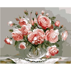 Розы в стеклянной вазочке (худ. Бузин И.)