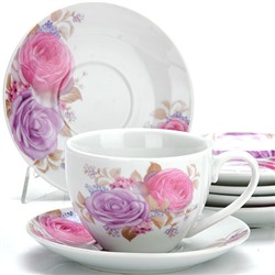 Чайный сервиз 220мл 12 предметов на 6 персон Loraine Цветы 25927