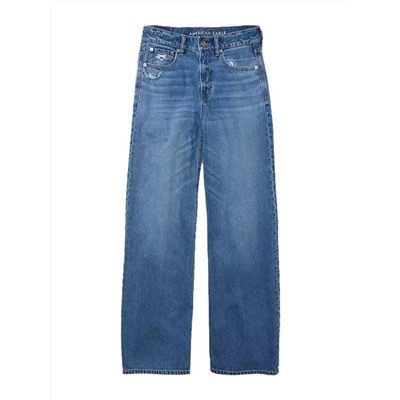 AEO American Eagl*e новые стильные синие хлопчатобумажные неэластичные джинсы с высокой талией