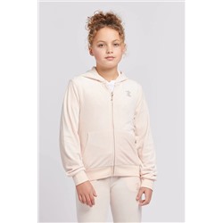 Juicy Couture Diamante Zip Through Cream Hoodie