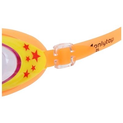 Очки для плавания детские ONLYTOP, беруши, цвет оранжевый