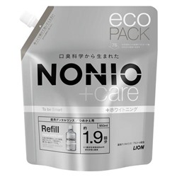 LION Ежедневный зубной ополаскиватель "Nonio + Care" с длительной защитой от неприятного запаха (с отбеливающим действием и освежающим ароматом фруктов и мяты) 950 мл, сменная упаковка с крышкой / 6