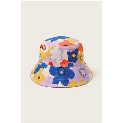 Monsoon Blue Reversible Floral Bucket Hat