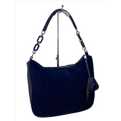 Женская сумка из натуральной замши и искусственной кожи, цвет синий