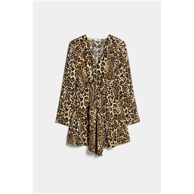 9191-843-920 платье леопардовый / коричневый