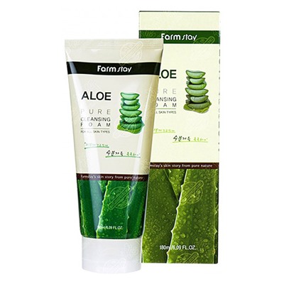 Пенка для лица FarmStay Aloe Pure Cleansing Foam с экстрактом алоэ 180 ml