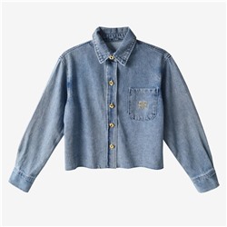 Mi*u Mi*u  ♥️  модная джинсовая рубашка, ретро-стиль.. ✔️ дорогой бренд, цена модели на оф сайте около 200 000👀 высококачественная реплика ✔️ начало продаж 18.03 в 15:00❕