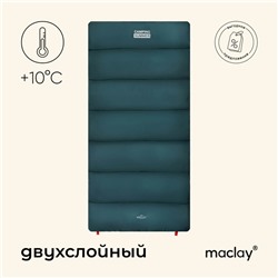 Спальный мешок maclay camping summer, одеяло, 2 слоя, левый, 185х90 см, +10/+25°С