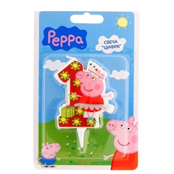 Свеча для торта цифра "1" Peppa Pig