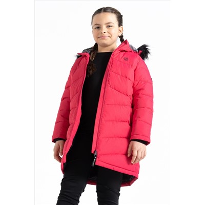 Dare 2b Girls Pink Striking III Hooded Long Line Jacket