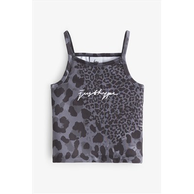 Hype. Kids Mono Leopard Print Blue Cami