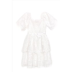 Nicole Miller Guipure Lace White Derss