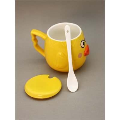 Кружка «Cutie duckling, glasses», yellow (400 ml)