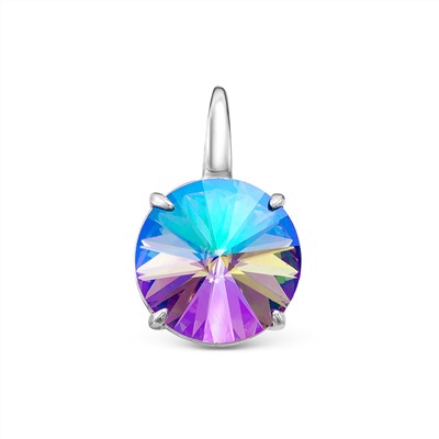 Серьги из серебра c кристаллами Swarovski мистик розовый родированные 925 пробы 0042с-001VL