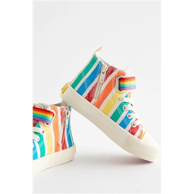 Little Bird by Jools Oliver Rainbow Stripe Canvas Trainers