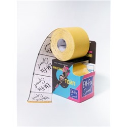 Бинт Кинезио-Тейп EM-Fix Sport Tape 5смх5м жёлтый усиленная фикс. эластичный фиксирующий