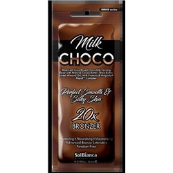 Крем д/солярия на основе алоэ “Choco Milk" 20х bronzer,15мл (масла какао,Ши и миндаля, протеины моло