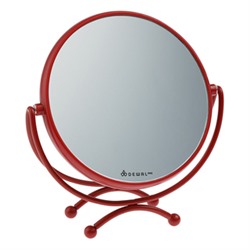 Зеркало Dewal , в красной оправе, пластик/металл, 18,5 х 19 см