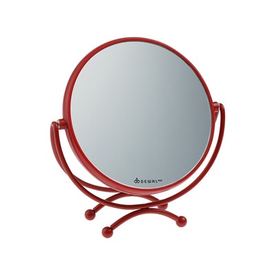 Зеркало Dewal , в красной оправе, пластик/металл, 18,5 х 19 см