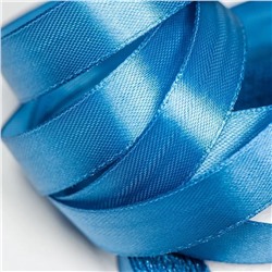 Лента, атлас цвет синий, ширина 15 мм