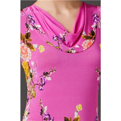 Яркая блуза с цветочным принтом Лоза 46 размера