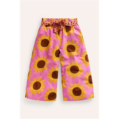 Boden Sunflower Printed Wide Leg Trousers